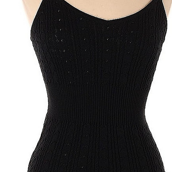 BCBGMAXAZARIA Black Ribbed Knit Cami Sweater Tank Top – Size Large (Fits S/M) - Picture 3 of 7